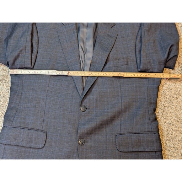Peter Millar Wool Sport Coat Blazer Mens 40 Short Gray Plaid Suit Jacket - Picture 11 of 16